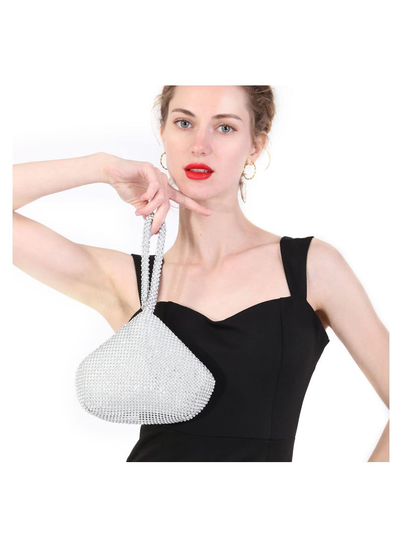 Zikra Women's Rhinestone Clutch Evening Bags Sparkly Glitter Triangle Purse for Party Prom Wedding - Image 2