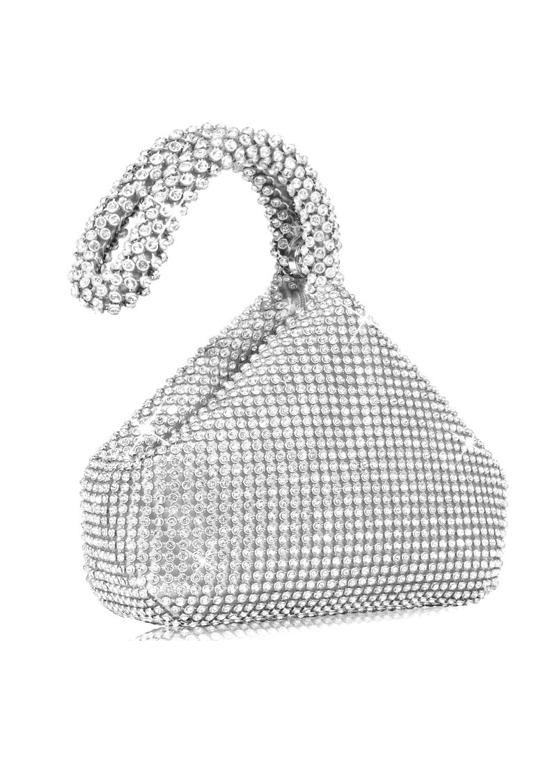 Zikra Women's Rhinestone Clutch Evening Bags Sparkly Glitter Triangle Purse for Party Prom Wedding - Image 1