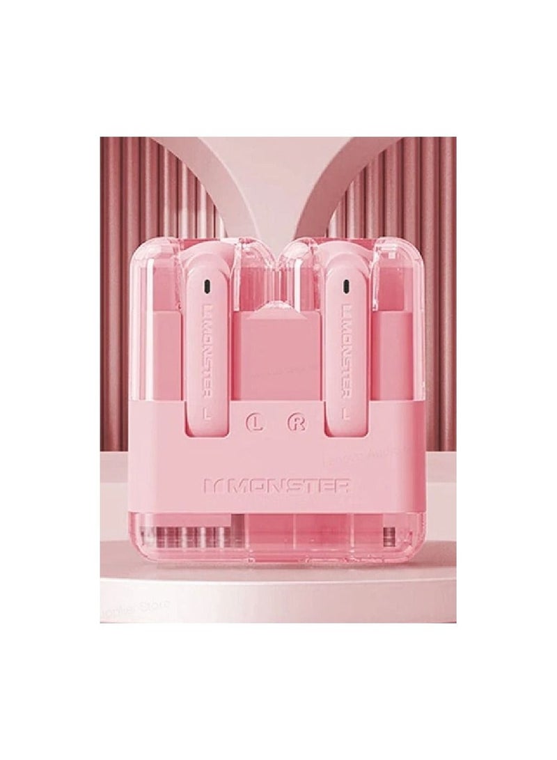 Monster Bluetooth 5.3 TrueWireless Earbuds XKT12 Pink - Image 2