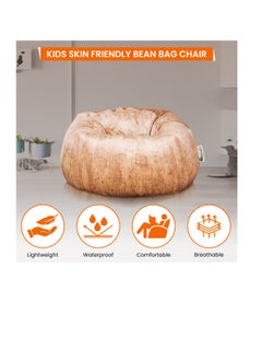 ANDERSON ANDERSON Ultra Soft Medium Luxury Velvet Bean Bag Chair Filling with Beans Highly Comfortabl Suitable For Kids And Adults Beige Colour  - Image 3