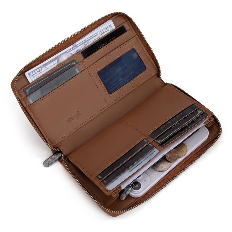 Wrangler Womens Wallet Wristlet Long Purse Designer Clutch Large Capacity Credit Card Holder for Women - Image 3