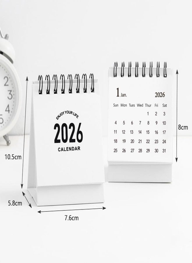 تقويم مكتبي صغير 2026-2027 - تقويم مكتبي صغير قابل للطي، يمتد من يناير 2026 حتى يونيو 2027، مصنوع من ورق سميك 250 جرامًا للمتر المربع مع ملصقات، مناسب للمنزل والمكتب والمدرسة (أبيض صغير) - Image 2