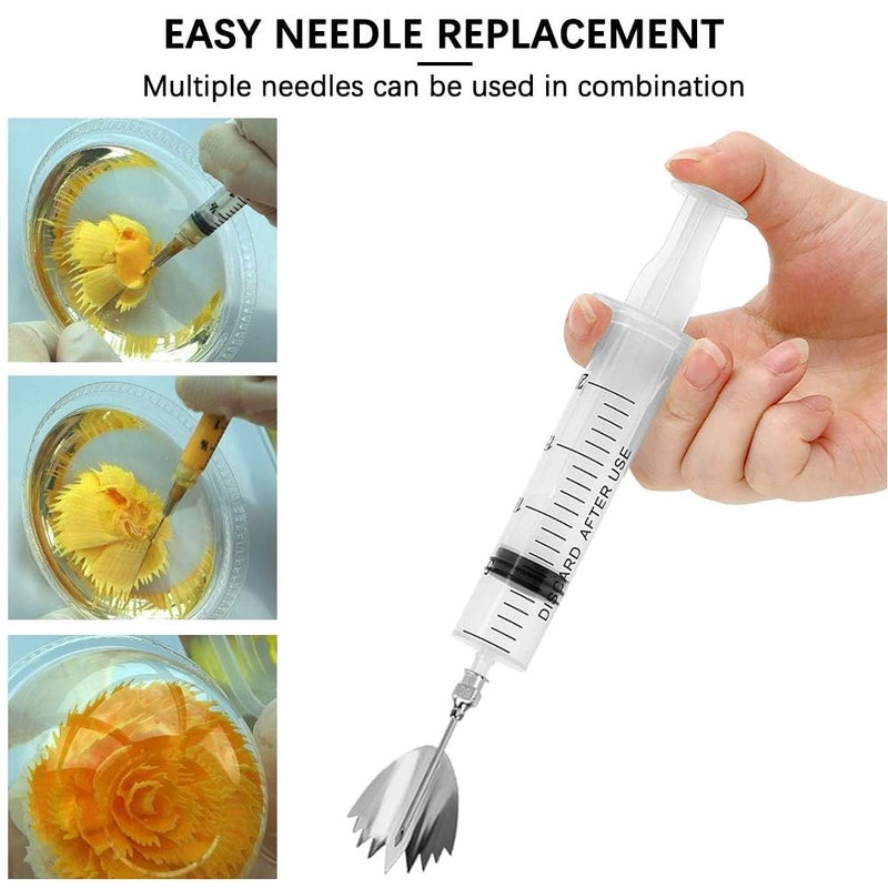 Riavzau 22Pcs Stainless Steel Gelatin Jelly Art Tools 3D, Flowers Leaves Moldes Para Gelatinas, Pudding-Nozzle Cake Needles Gelatin Tools - Image 4