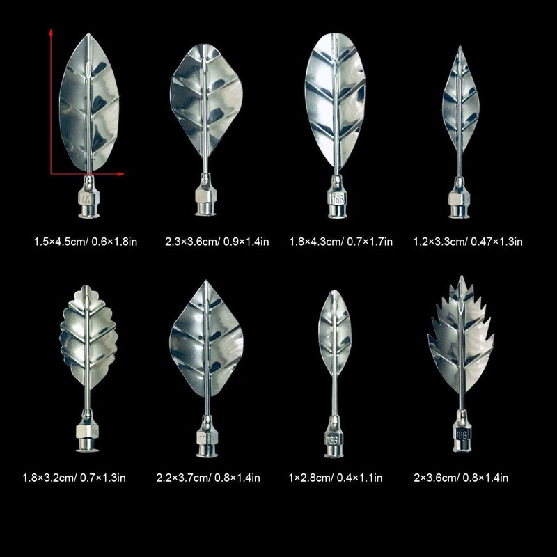 Riavzau 22Pcs Stainless Steel Gelatin Jelly Art Tools 3D, Flowers Leaves Moldes Para Gelatinas, Pudding-Nozzle Cake Needles Gelatin Tools - Image 2