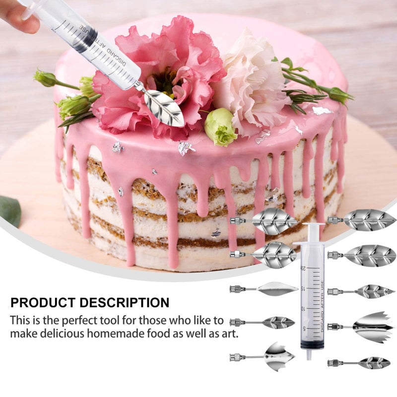 Riavzau 22Pcs Stainless Steel Gelatin Jelly Art Tools 3D, Flowers Leaves Moldes Para Gelatinas, Pudding-Nozzle Cake Needles Gelatin Tools - Image 5
