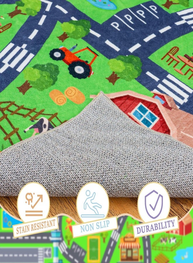 OHDS Kids Room Rug - Soft & Non-Slip 4x5 Ft Town Car Rugs City Map Play Mat, Childrens Road Carpet Washable Playmat for Classroom Nursery Bedroom Boys - Image 4