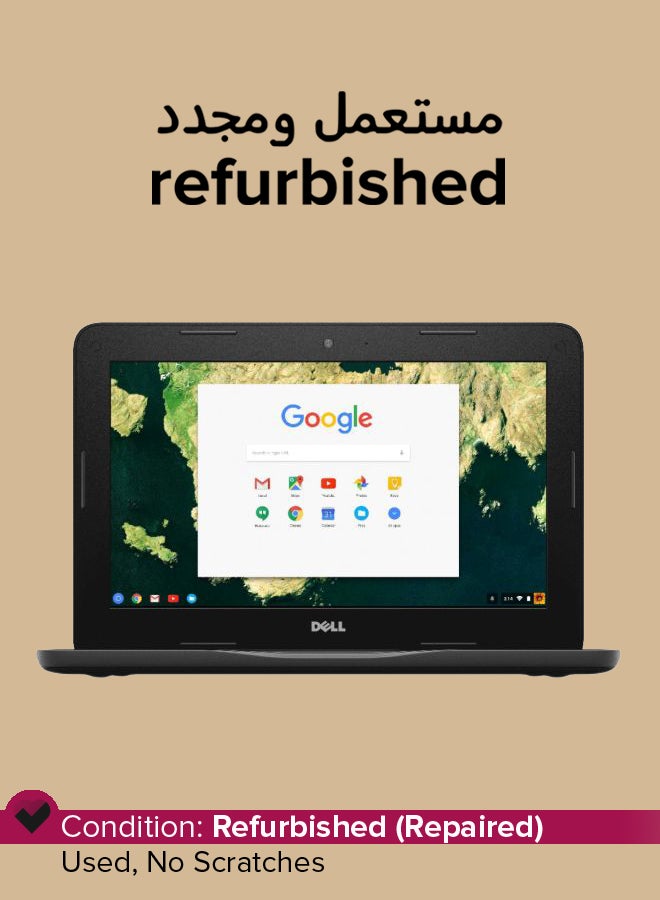 DELL Refurbished- Chromebook 11 3180 Laptop With 11.6-Inch Display,Celeron N3060 Processor/2GB RAM/16GB eMMC Flash/Intel HD Graphics 400 Black - Image 1