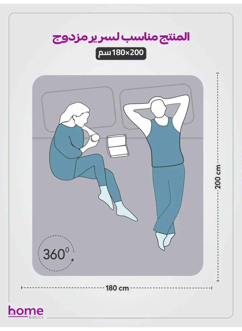 دوناتيلا طقم شرشف مطاط 3 قطعة مقاس  كينغونصف 180*200+30سم مطاط تثبيت لون