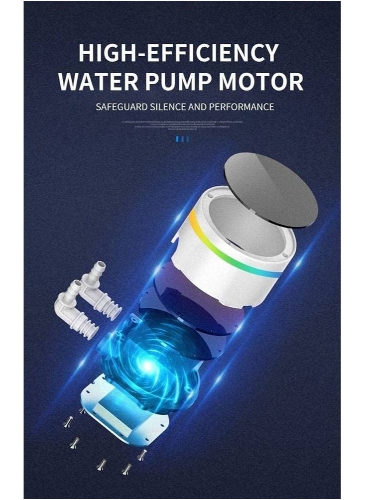 WJCOOLMAN مبرد وحدة المعالجة المركزية WJCoolMan Neon Mirror Cooler RGB، مبرد 280 مم، مروحتان للتبريد، سرعة قصوى 2000 دورة في الدقيقة، زعنفة قاعدة من النحاس الخالص، مضخة مياه عالية الكفاءة، أسود | WJ-NEONMIRROR-B  - Image 4