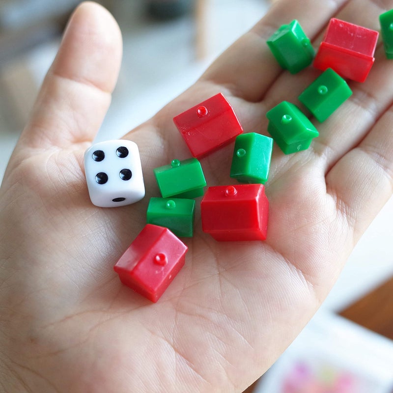 FOIBURELY 46 Pieces Game Replacement Pieces Games Hotels Houses and Dice, Game Set of Plastic - Image 5