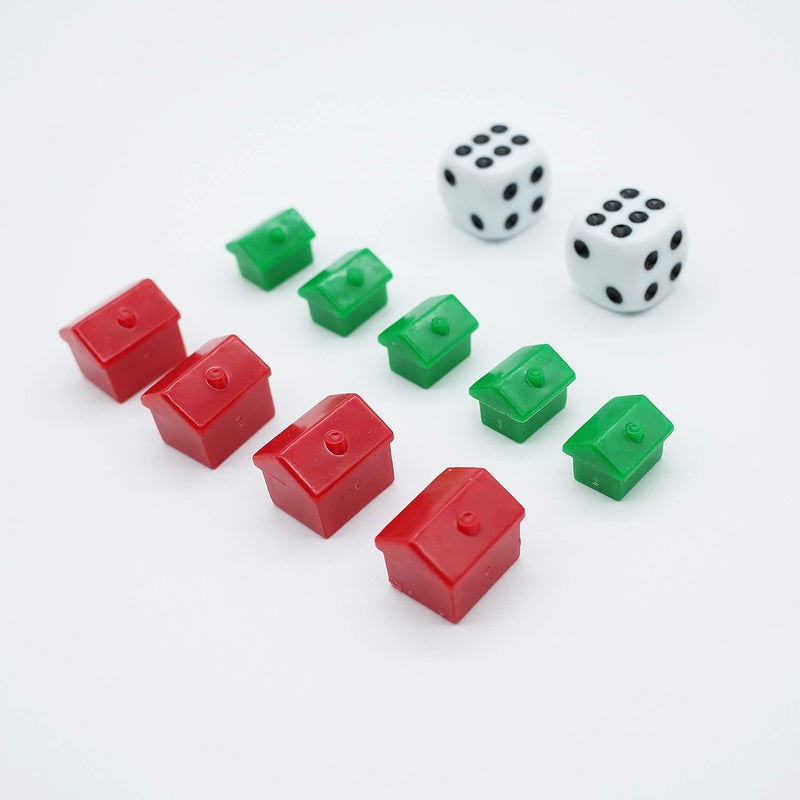 FOIBURELY 46 Pieces Game Replacement Pieces Games Hotels Houses and Dice, Game Set of Plastic - Image 4