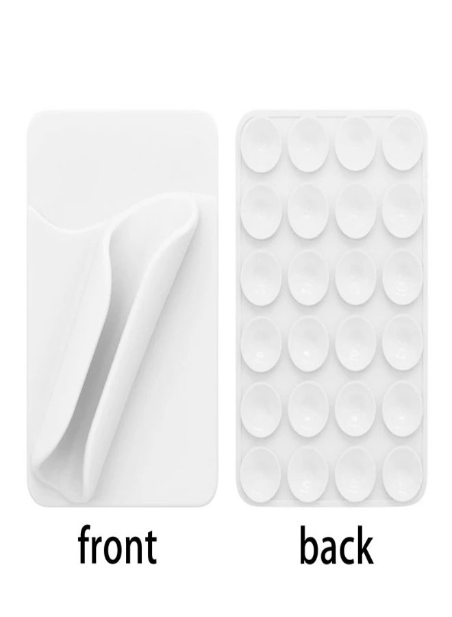 AROAQ 2-in-1 Silicone Mobile Phone Lipstick & Card Holder – Suction Cup Mount, Portable Lip Gloss & Card Organizer for All Phones , White - Image 1