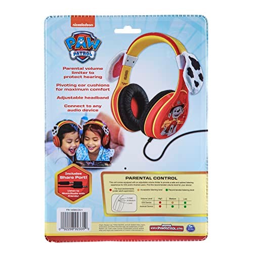eKids Paw Patrol Marshall Kids Headphones, Wired Headphones Compatiable with 3.5mm Jack, Children's Earphones for School, Home, or Travel - Image 5
