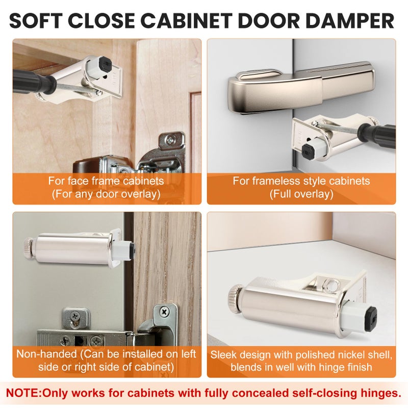 Fengind 25 Pcs Soft Close Damper for Cabinet Doors/Wardrobe Doors,Adjustable Hydraulic Buffer,Noise Reduction & Smooth Closure,Universal Fit for Kitchen, Bathroom & Furnitureï¼ˆIncludes Matching Screwsï¼‰ - Image 2