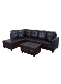 A to Z Furniture Russ Sectional with Ottoman in Black Color Sectional Sofa with Ottoman  - Image 2