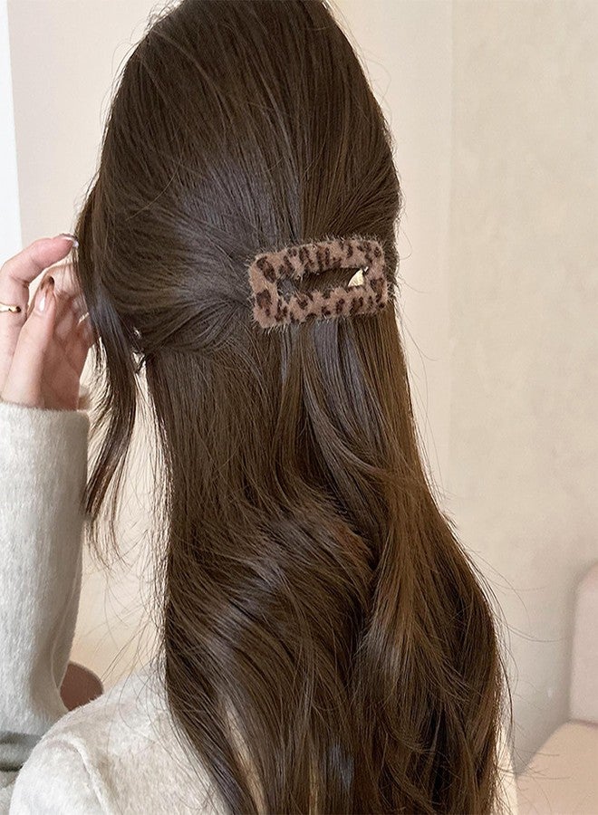 Rannyrena Cute Star Leopard Print Velvet Snap Hair Clips Barrettes for Women Hollow Cloud and Heart Shapes Y2K Bangs Side Hair Clips Hair Accessories 8 Pack - Image 5