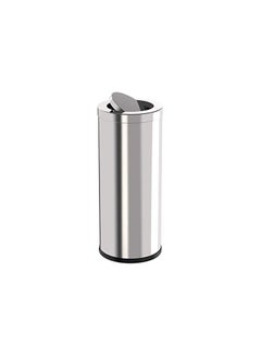 VINSTAR 60 LTR Stainless Steel Round Swing Top Lid Trash Bin with Removable Lid Round Shape Silver Color (12” x 28”)  - Image 1