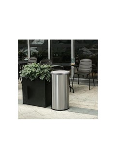 VINSTAR 60 LTR Stainless Steel Round Swing Top Lid Trash Bin with Removable Lid Round Shape Silver Color (12” x 28”)  - Image 2