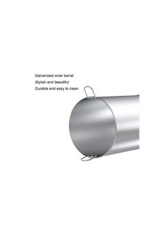 VINSTAR 60 LTR Stainless Steel Round Swing Top Lid Trash Bin with Removable Lid Round Shape Silver Color (12” x 28”)  - Image 3