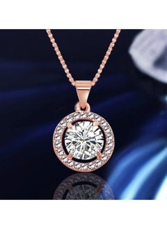 Huitich Rose Gold Colour Crystal Jewelry Set - Necklace, Bracelet, Earrings, and Ring  - Image 2