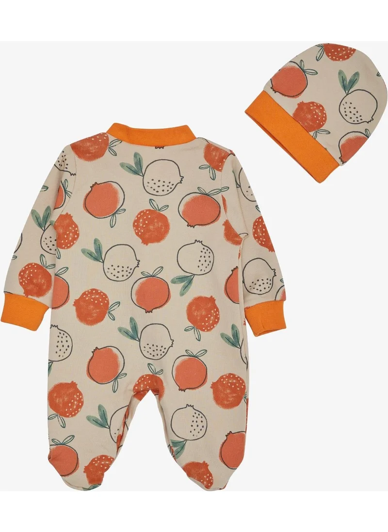 بريز Baby Girl Booties Jumpsuit Pomegranate Patterned 0-6 Months, Beige