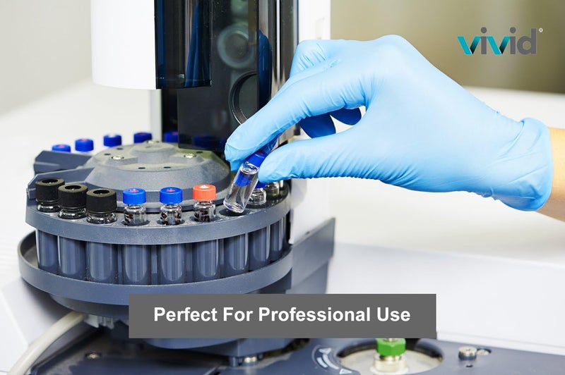 Vivid قفازات فحص طبية غير معقمة من نيتريل الأزرق 200 قطعة حجم صغير PureCare - Image 4