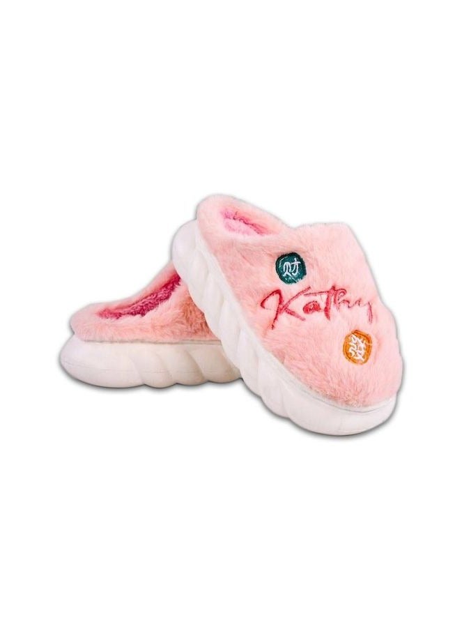 Kathey Kids Fur Slipper With Rubber Sole "Fits One Size Smaller"