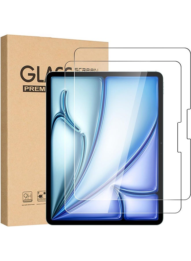 بشكل مختصر حزمة من 2 واقي شاشة لجهاز iPad Air 13 بوصة M4 (2026) /M3 (2025) / M2 (2024)، واقي شاشة زجاجي مقوى فائق الحساسية 9H لجهاز iPad Air 13 بوصة - Image 1