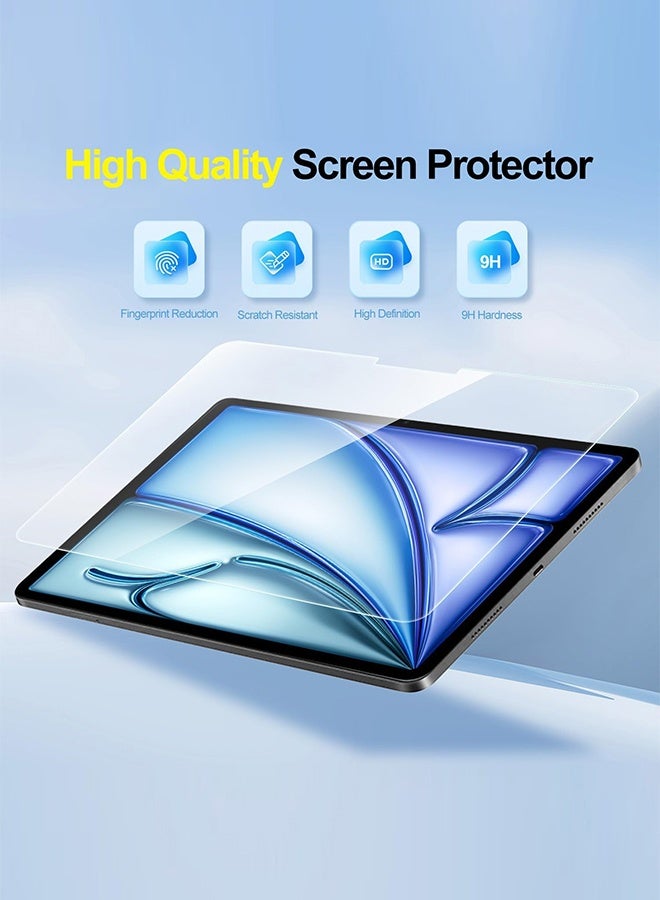 بشكل مختصر حزمة من 2 واقي شاشة لجهاز iPad Air 13 بوصة M4 (2026) /M3 (2025) / M2 (2024)، واقي شاشة زجاجي مقوى فائق الحساسية 9H لجهاز iPad Air 13 بوصة - Image 2