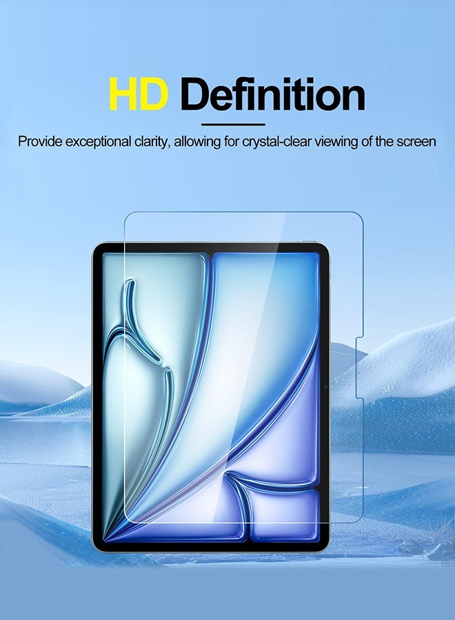 بشكل مختصر حزمة من 2 واقي شاشة لجهاز iPad Air 13 بوصة M4 (2026) /M3 (2025) / M2 (2024)، واقي شاشة زجاجي مقوى فائق الحساسية 9H لجهاز iPad Air 13 بوصة - Image 4