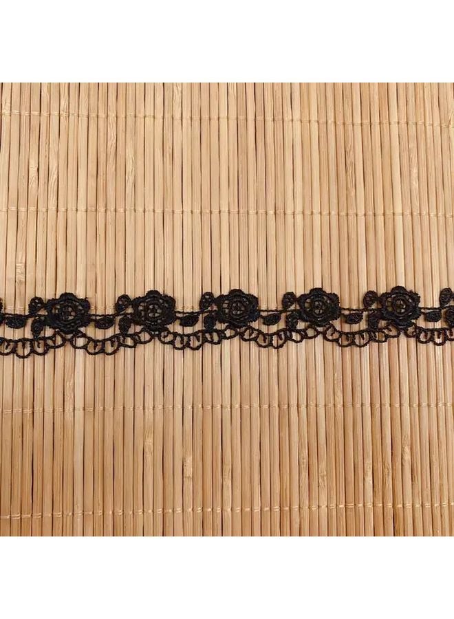 Elegant Rose Lace Trim Polyester Woven Ribbon For Dresses Sewing Projects 1 Yard White - Image 5