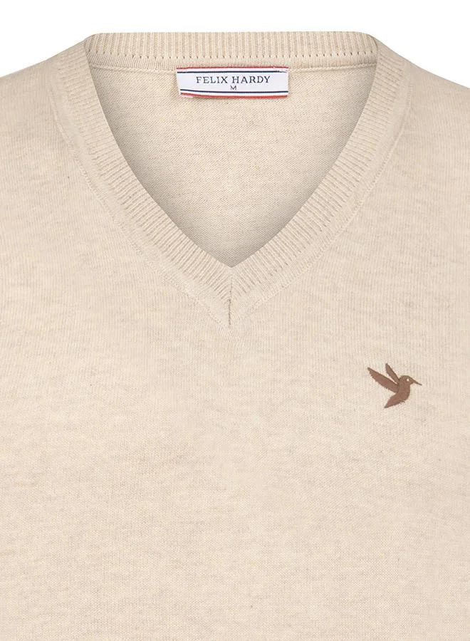 FELIX HARDY Beige-Navy V-Neck Sweater Pack of 2 for Men | Best Price UAE
