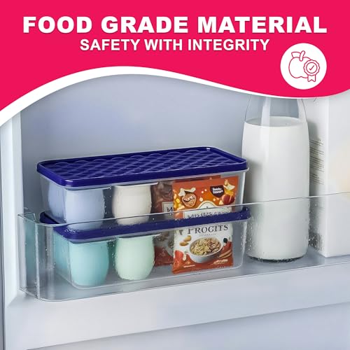 Eightiz Tight Plastic Food Fridge Storage Containers Set for Kitchen | Pantry Organizers Accessories Items,Storage Boxes Dishwasher,Freezer Safe Durable, and Space-Saving (1200 ML, Pack of 8) - Image 3