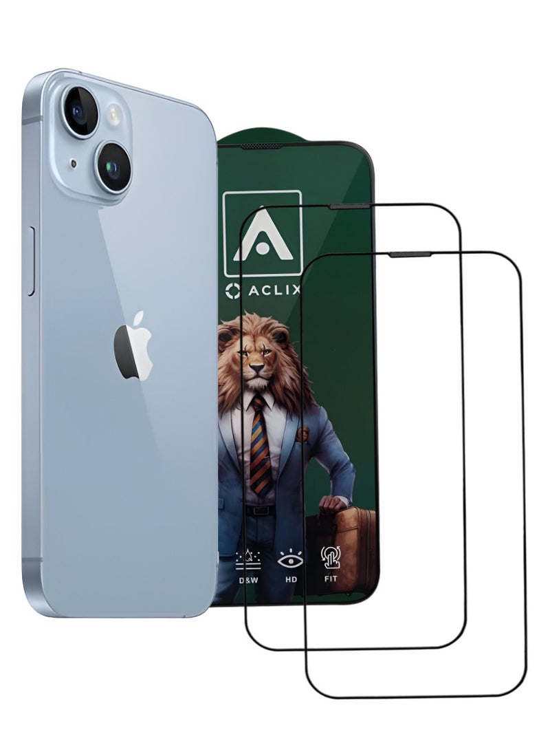 ACLIX 2 Pieces Antistatic ESD Dustproof Premium Quality High Definition Tempered Glass Screen Protector Designed For  iPhone 14 - Image 1