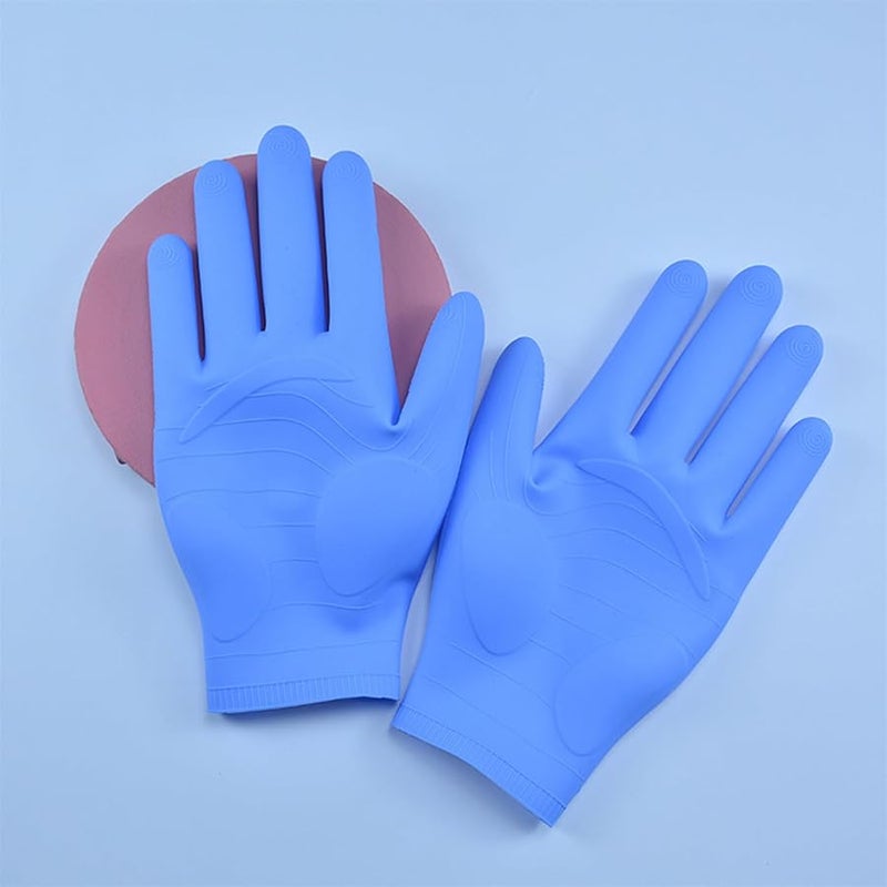 Sevenfly Reusable Silicone Gloves Waterproof Finger Protectors For DIY Jewelry Making Crafts Blue - Image 3
