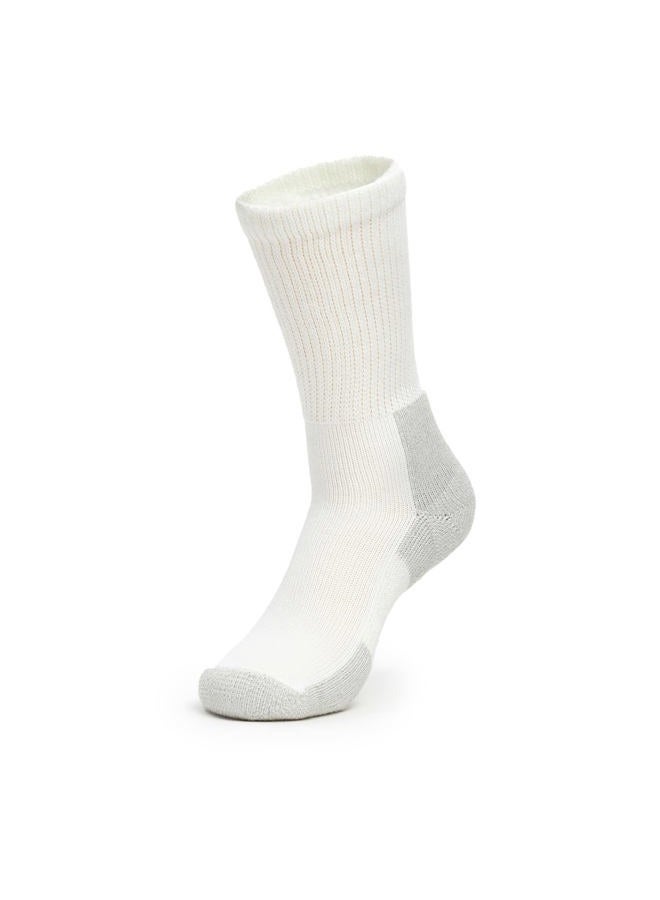thorlos xj max cushion running crew socks, white/platinum, m - Image 1