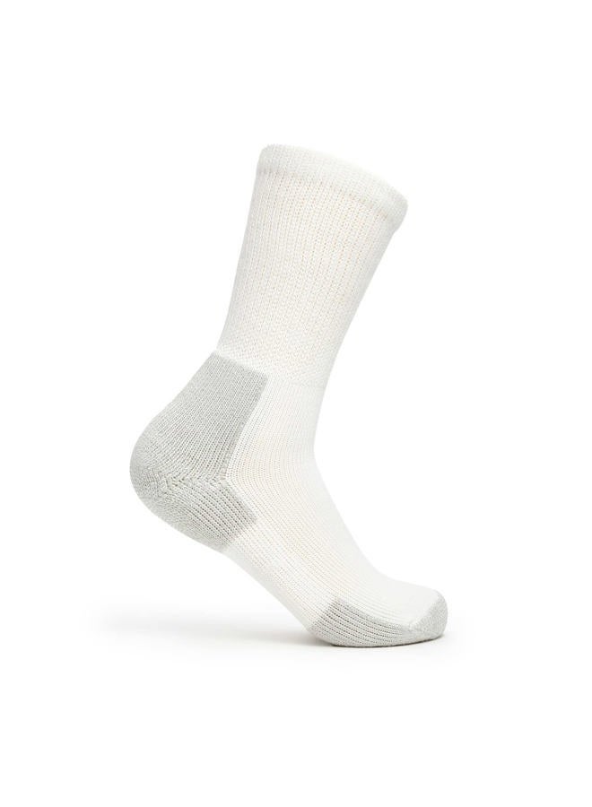 thorlos xj max cushion running crew socks, white/platinum, m - Image 3