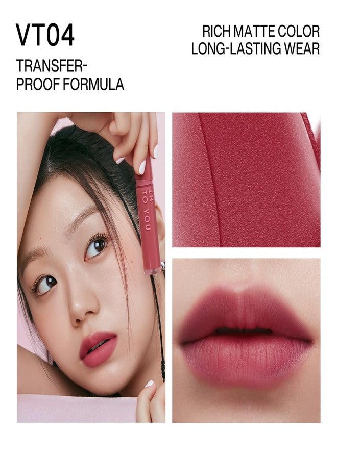 INTO YOU Velvet Matte Liquid Lipstick, Long-lasting Transfer-proof Lip Velvet Stain, Non-Sticky Waterproof Lip Tint, Smooth Silky Smudge-proof Lip Gloss, Full Coverage, for Women Makeup, VT04 - Image 4