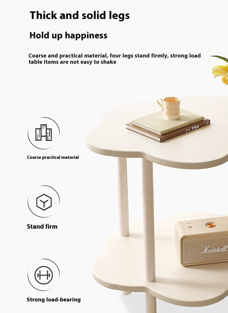 Sharpdo - Simple Modern Flower Creative Double-Layer Tea Table, Living Room Sofa Side Coffee Table 40*59*58CM - Image 1