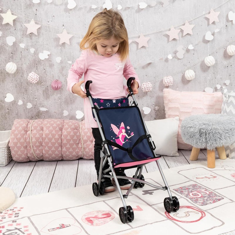 Bayer Design 30516AB Double Wheels Folding Metal Doll's Pram with Bag for Dolls up to 46 cm - Image 2