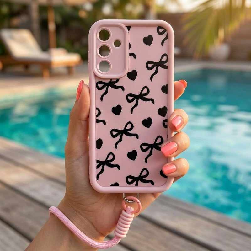 Trendy Printed Silicone Phone Case with Elegant Chain - Shockproof Back Cover & Camera Protection For Samsung A15 - Image 3