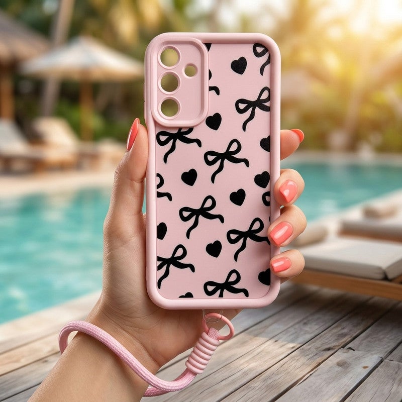 Trendy Printed Silicone Phone Case with Elegant Chain - Shockproof Back Cover & Camera Protection For Samsung A15 - Image 4