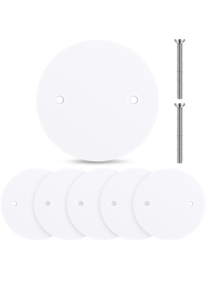 Plastic Flat Blank Plate Wall Hole Cover, Ceiling Outlet Electrical Box Cover With M3.5 Screws for Fan Light Switch Junction Box (26 Pcs, 5 Inch in Diameter) - Image 1