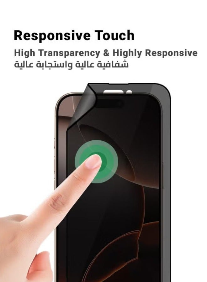 Ceramic Film For iPhone 16 Pro Privacy Screen Protector Surface Ceramic film matte Anti Spy (NOT Tempered Glass) for iPhone 16 Pro Black - Image 2