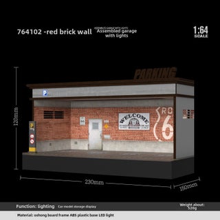 1:64 Scale Display Box Model Car Garage Toy with Light1/64 single-layer garage red brick wall version [single-layer with lights]] 1/64 single-layer garage red brick wall version [single-layer with lights]] - pzsku/ZDB2EF2E98F9F0529D030Z/45/1746222623/db8b2e9b-755c-469f-87d2-91cde49bf1e2