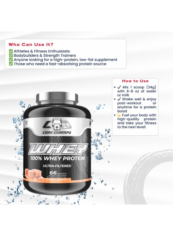 CORE CHAMPS WHEY PROTEIN 5LBS/2.27KG - TOFFEE CARAMEL - Image 2