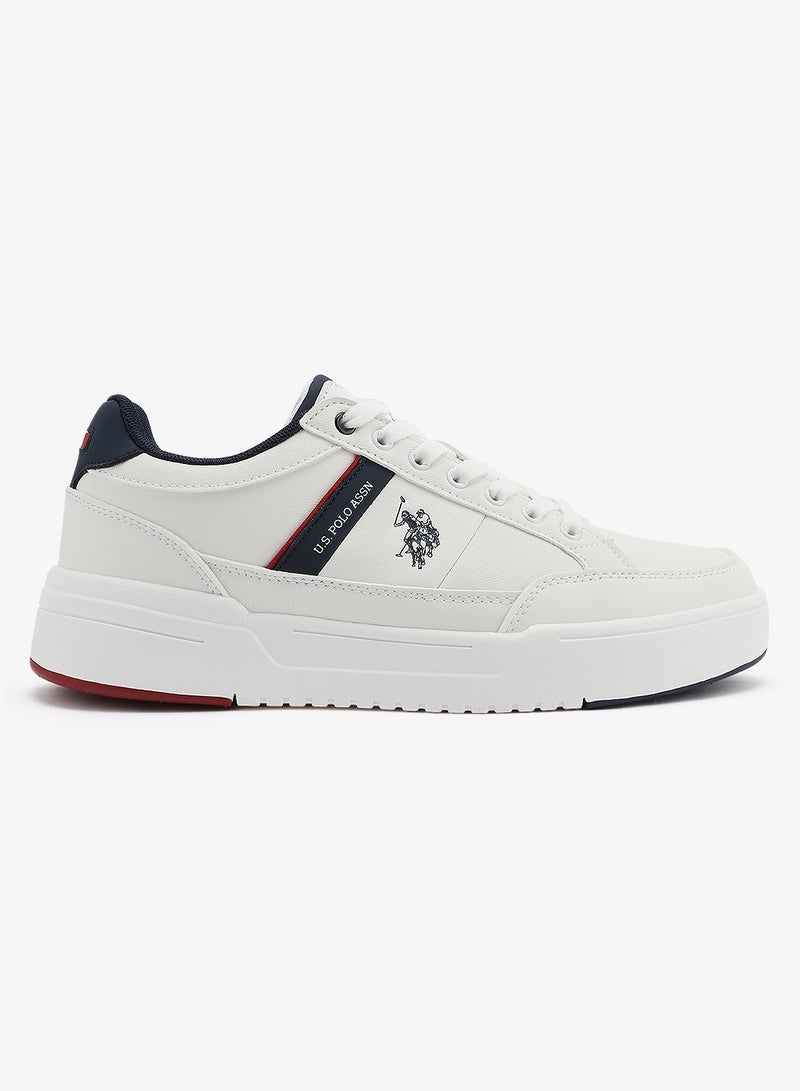 U.S. Polo Assn. Men's White Classic Low-Top Sneakers,Lightweight Shoes Casual for Everyday Style - Image 1