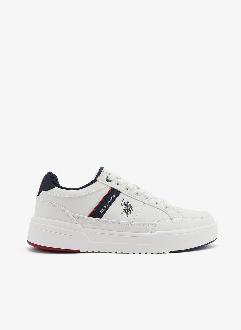 U.S. Polo Assn. Men's White Classic Low-Top Sneakers,Lightweight Shoes Casual for Everyday Style - Image 1