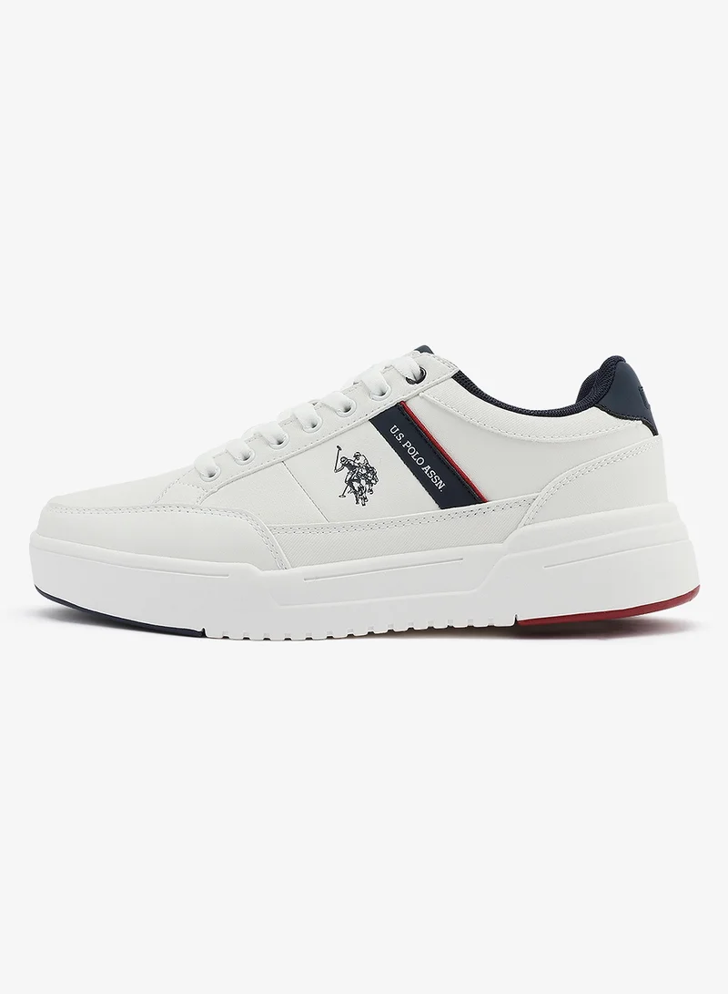U.S. Polo Assn. white Men's White Classic Low-Top Sneakers,Lightweight Shoes Casual for Everyday Style for Men | Best Price UAE