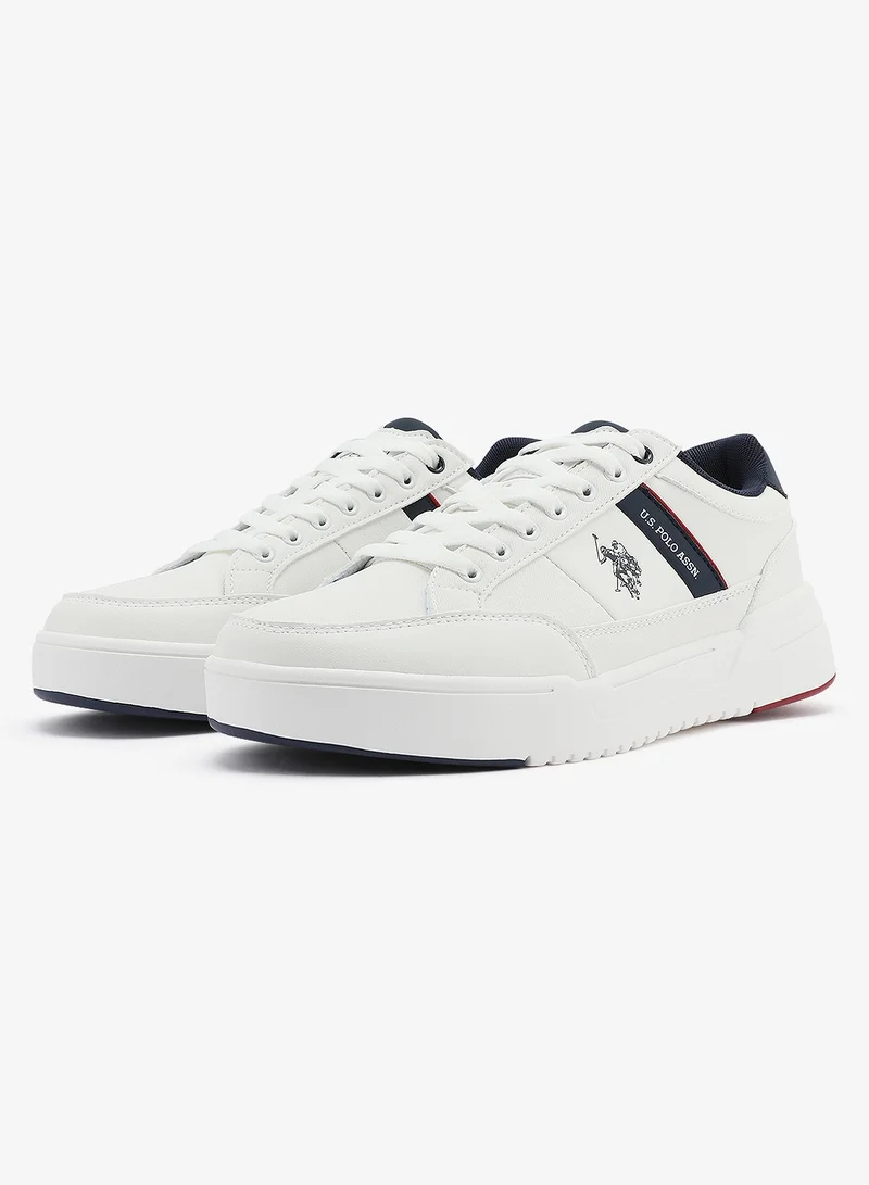 U.S. Polo Assn. white Men's White Classic Low-Top Sneakers,Lightweight Shoes Casual for Everyday Style for Men | Best Price UAE